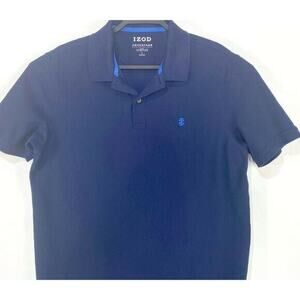 Izod Advantage Polo Shirt Men's Size Large Blue Polo Pullover Short Sleeve